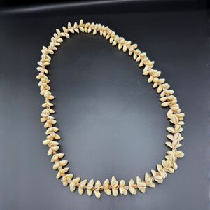 Vintage Hawaiian Cowrie Shell Necklace Triple Strand Lei Island Luau Jewelry
